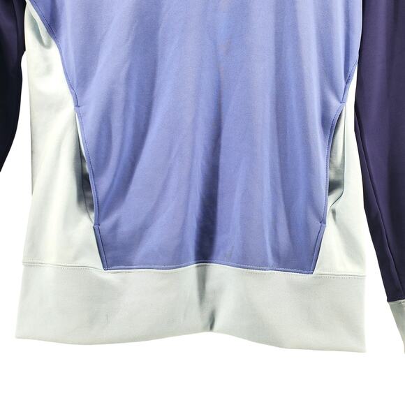 Marmot Women's HighNeck Blue ColorBlock Pullover Sweater Pockets Drawstring XS - Picture 4 of 12